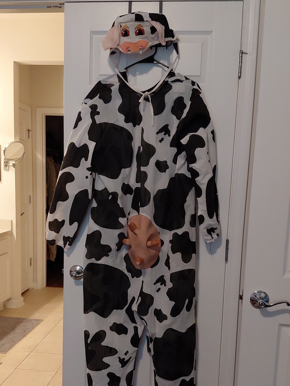 Rubies Cow Print One-Piece Costume with Hat For Halloween